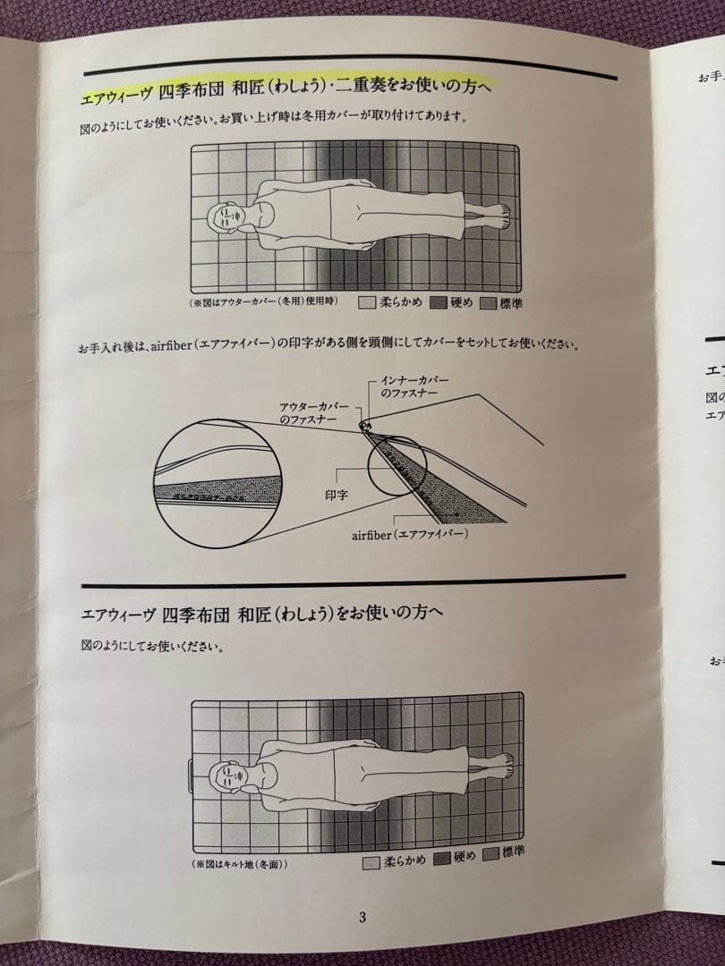 い*ご様 エアウィーブ四季布団　和匠・二重奏