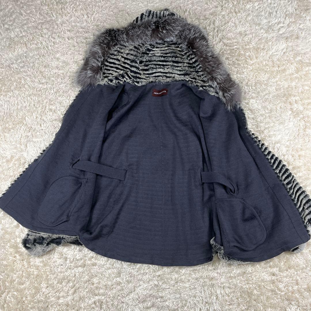 ARBORENTE レッキス シルバーフォックス ファー ポンチョ M~Lサイズ