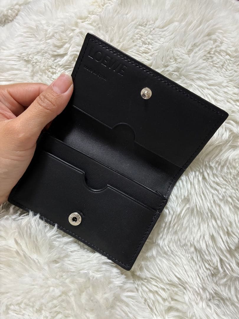 ロエべ　グレー レザー 名刺入れ