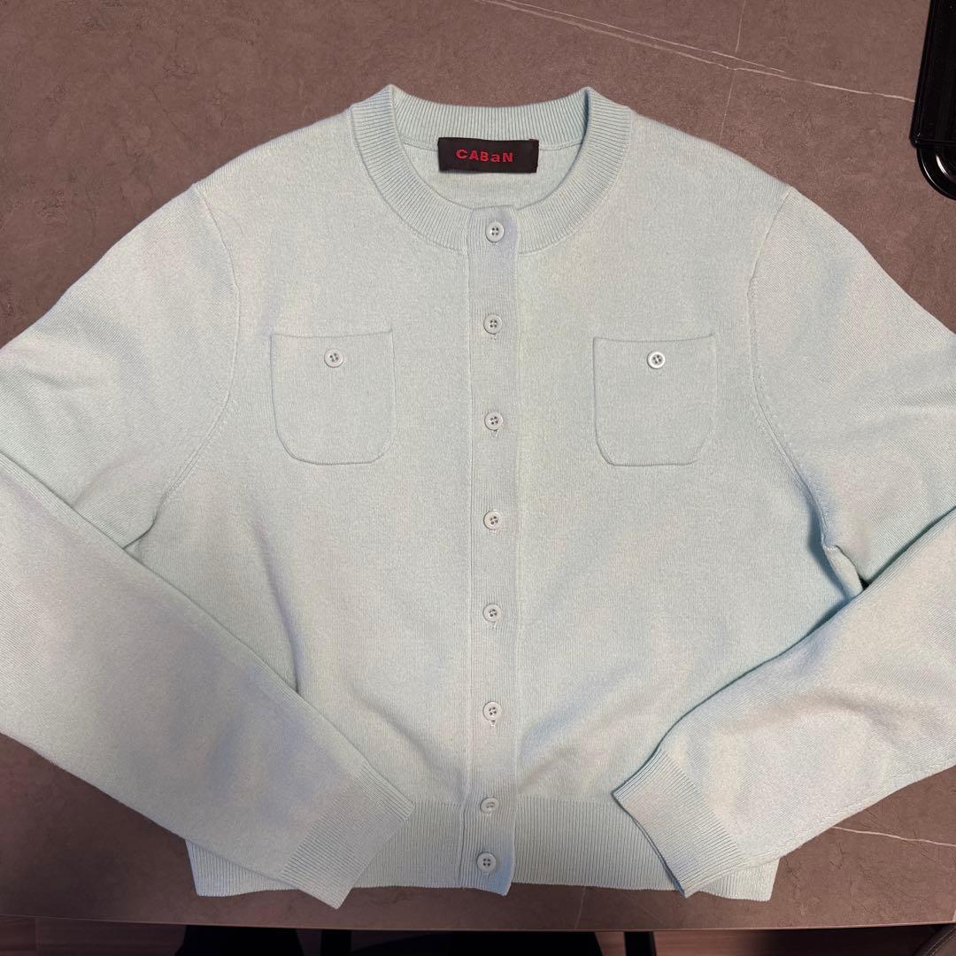 美品 CABaN カーディガン ライトブルー