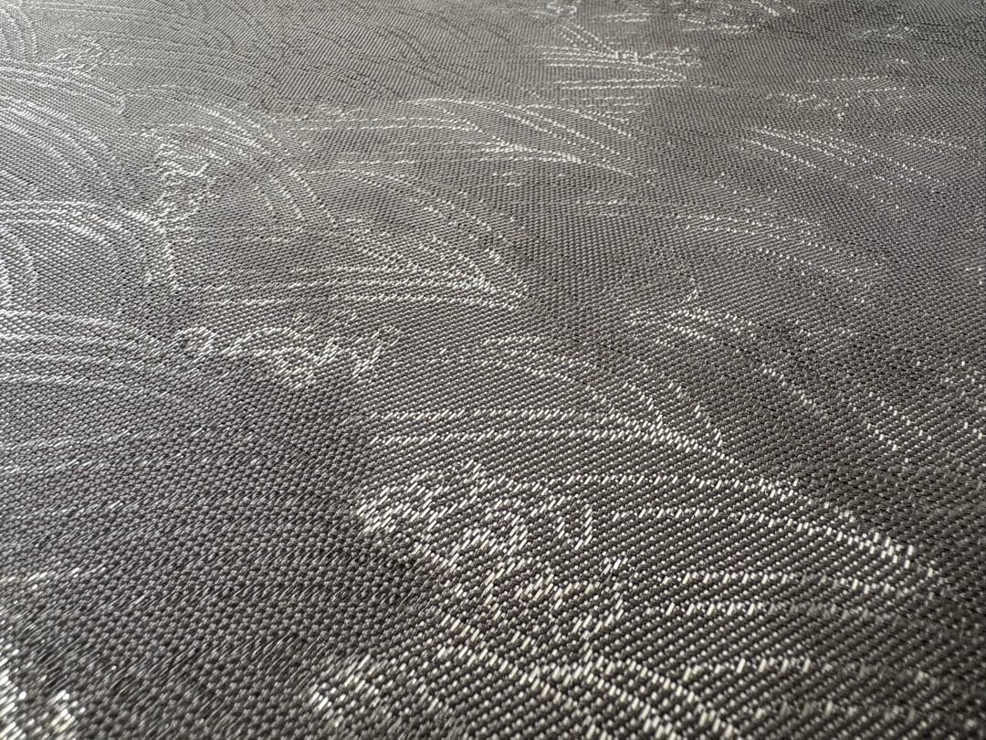 袋帯 六通 扇 松 菊 紅葉 牡丹 流水 唐織 刺繍