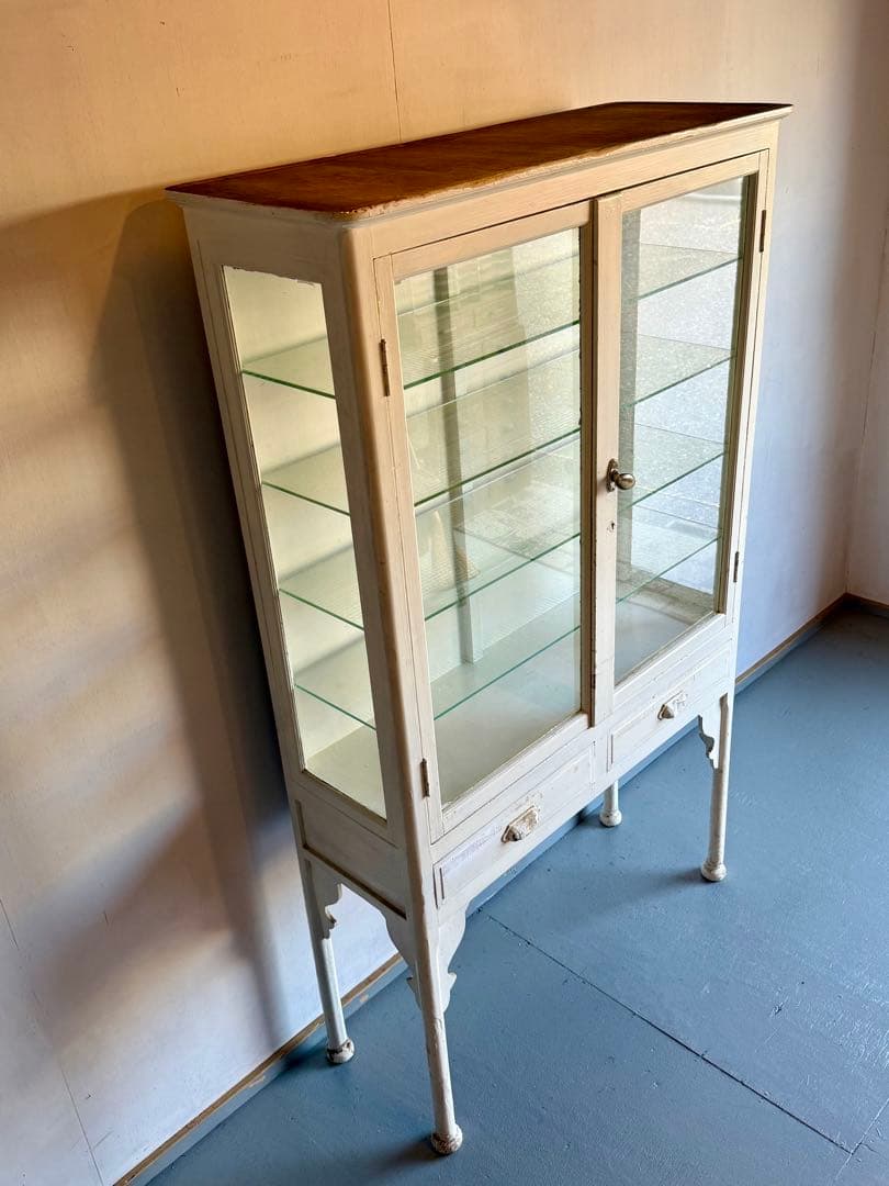 引取り限定 ケビント 医療棚 飾り棚 キャビネット 木製 ガラスショーケース