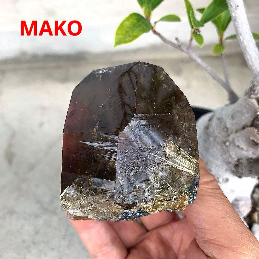 M1601☆ルチルクォーツ原石409g☆太陽放射タイチンルチル☆天然石　原石