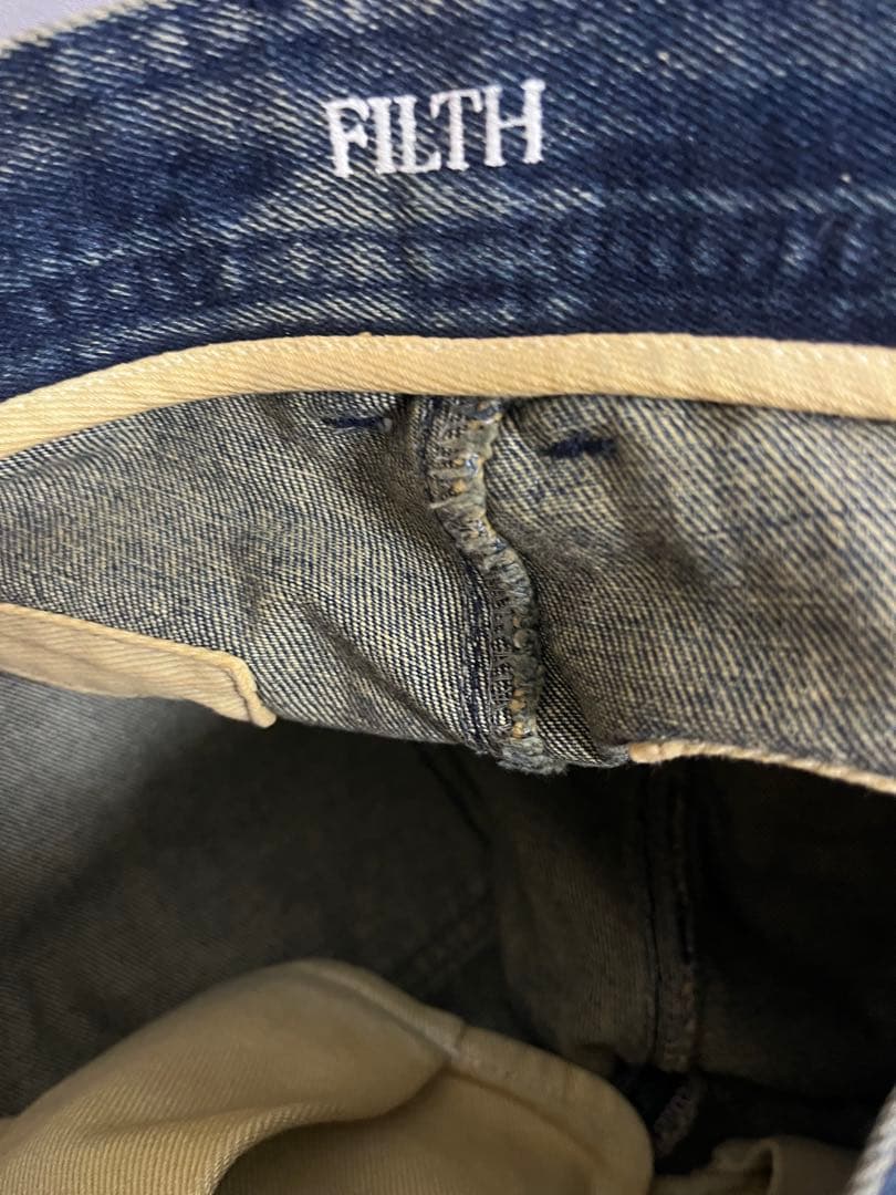 パンツ FILTH FRONT ZIP BAGGY DENIM SIZE 2 M