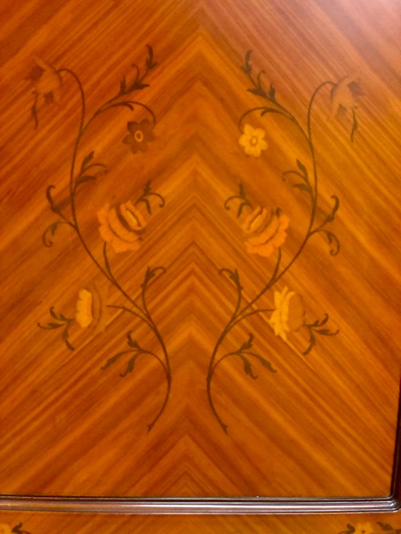 管397☆イタリア製☆アンティーク☆象嵌細工☆コーナーキャビネット