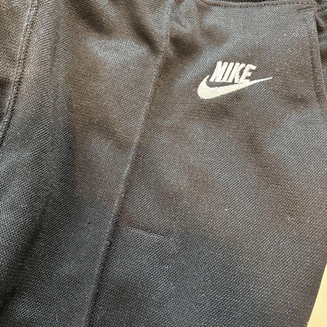 80s OLD NIKE 紺タグトラックパンツ　刺繍ロゴ　ジャージ　ブラック
