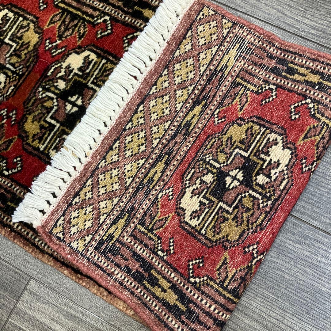 32cmx96ミニラグあがりかまちラグ　ヴィンテージ ラグパキスタン手織り絨毯