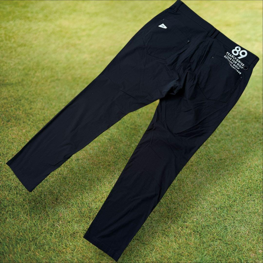 現行モデル　パーリーゲイツ　パンツ　XXL〜4L相当　黒　ブラック　コットン素材
