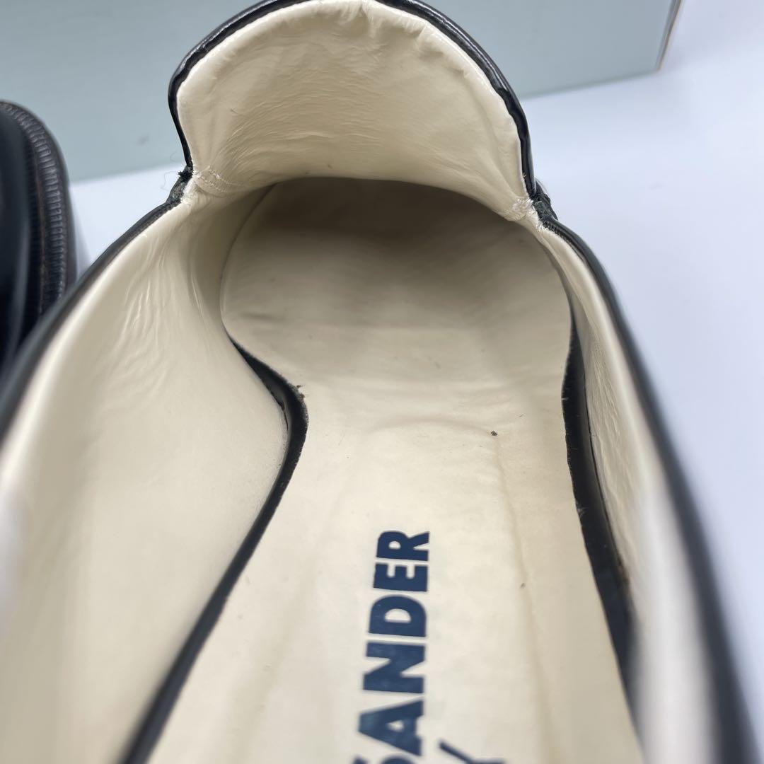 ジルサンダー　ネイビー　超厚底　ローファー　レザー　黒　23cm