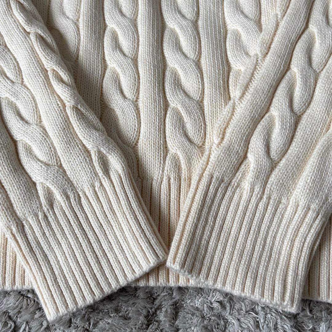 【極美品✨】ポロラルフローレン　ケーブルニット　ハーフジップ　大人気　刺繍　M