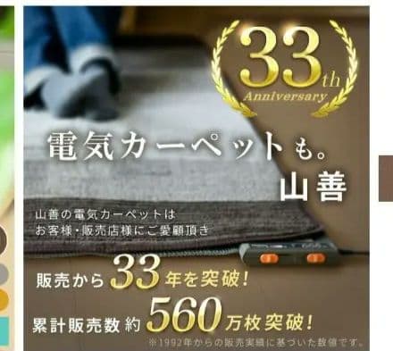 【新品未開封】YAMAZEN 防水ホットカーペット 3畳 2025