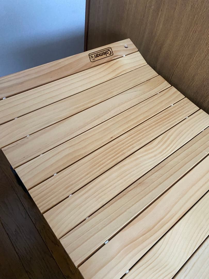 【美品】Coleman ワゴンメッシュ 【新品】ウッドロールテーブル セット