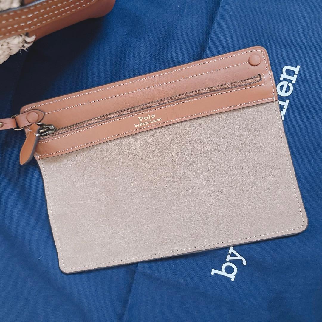 【新品未使用】ポロラルフローレン　ラフィアショルダーバッグ　かごバッグ