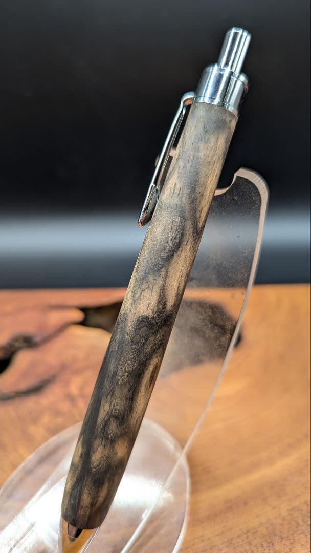 569 特上　黒柿　孔雀杢　木軸シャーペン　ボールペン　アウトレット