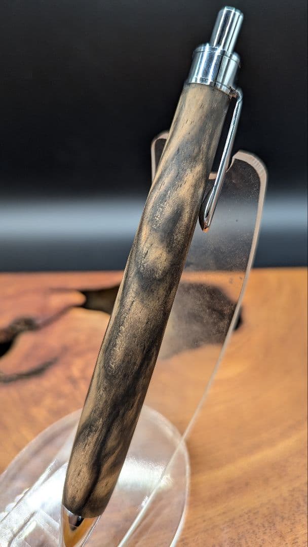 569 特上　黒柿　孔雀杢　木軸シャーペン　ボールペン　アウトレット