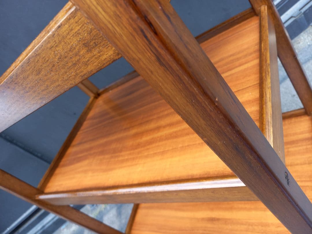 1970's　北欧モダン　ウッド　無垢材　フレーム　メタル　キャスター　ワゴン