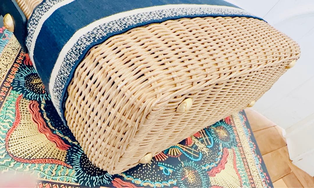 DIOR ディオール　ウィッカー　バスケットバッグ　オブリーク　カゴバッグ　大