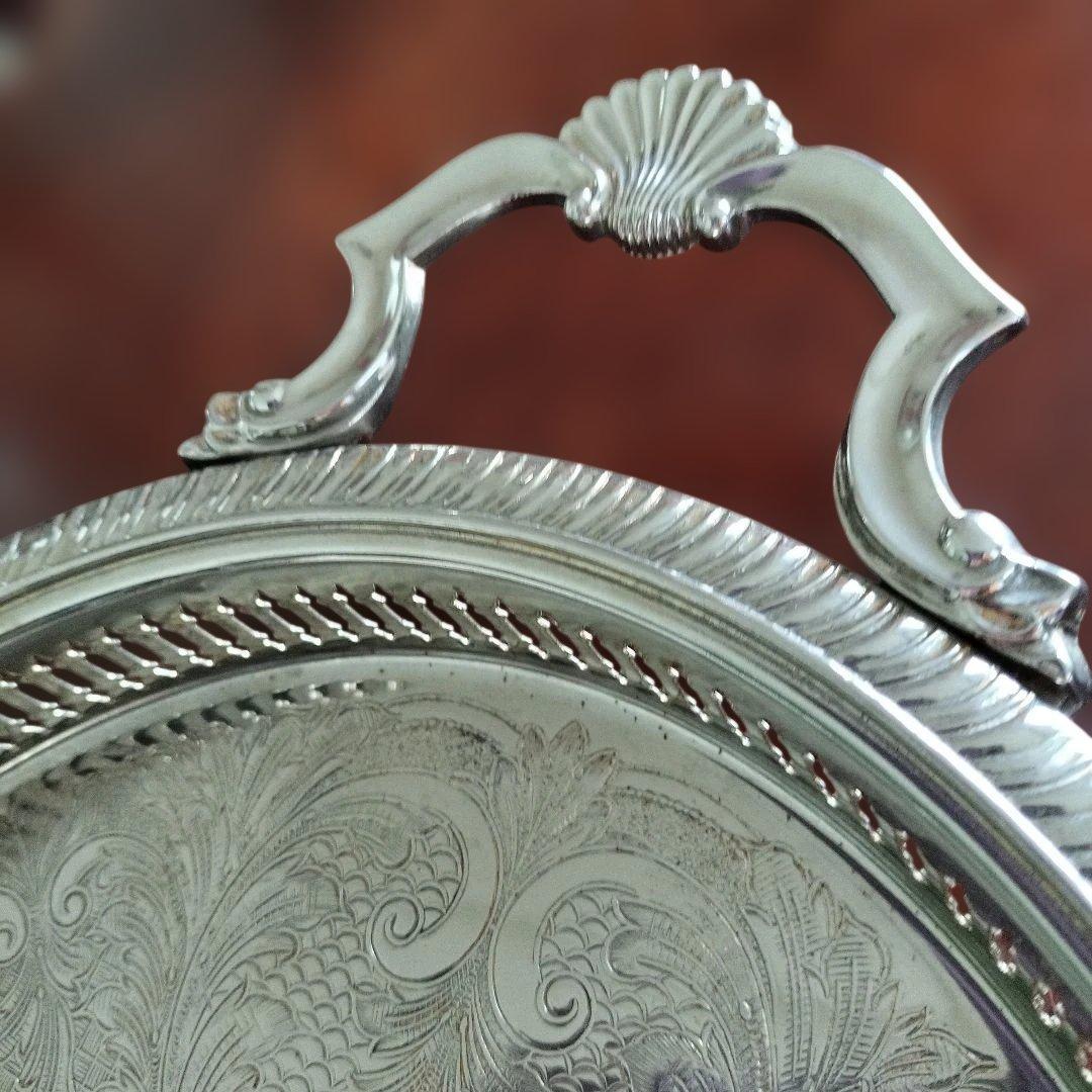 ＜英国ビンテージ＞　シルバートレイ　キャバリア　銀盆　シルバープレート