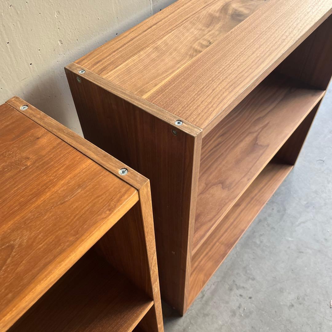 美品★無印 スタッキングシェルフ・ワイド・２段・ウォールナット材 ２個セット