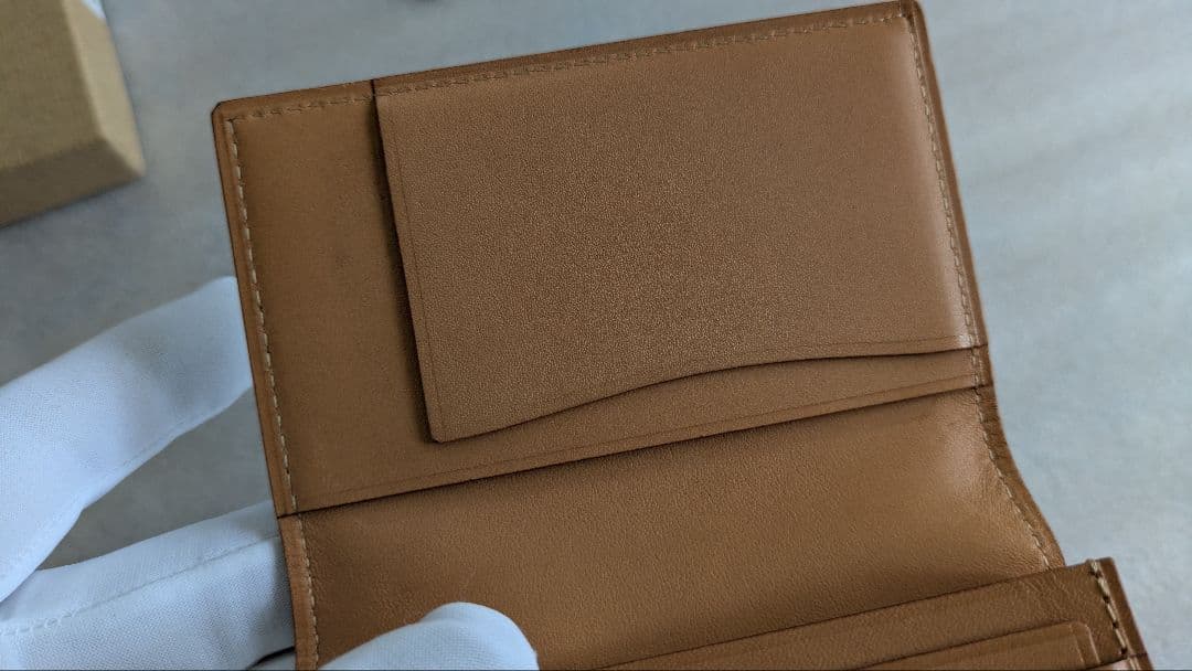 ganzo コードバン 通しマチ名刺入れ　ダークグリーン