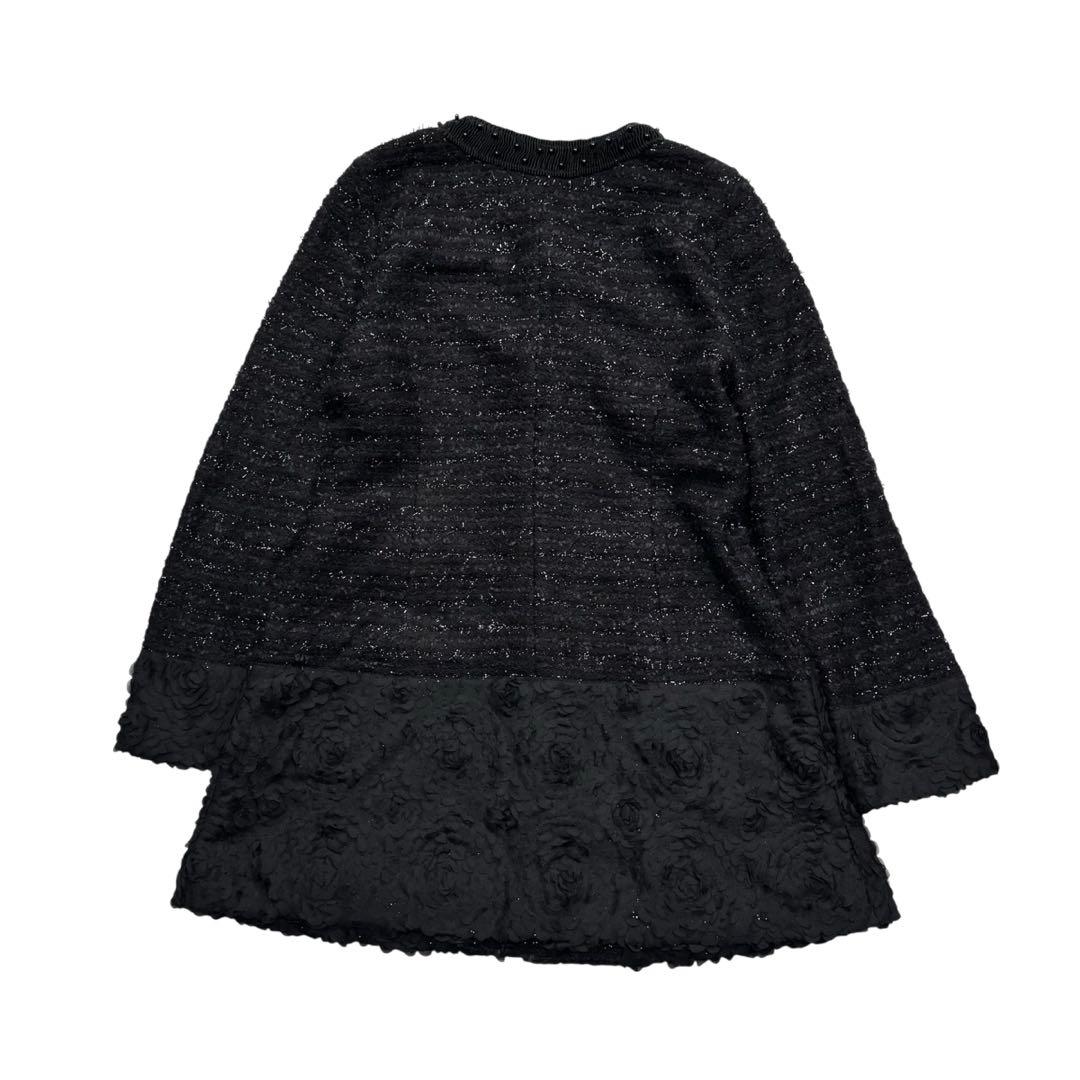 希少 大きいサイズ ノコオーノ ノーカラー ジャケット ツイード ロング 42