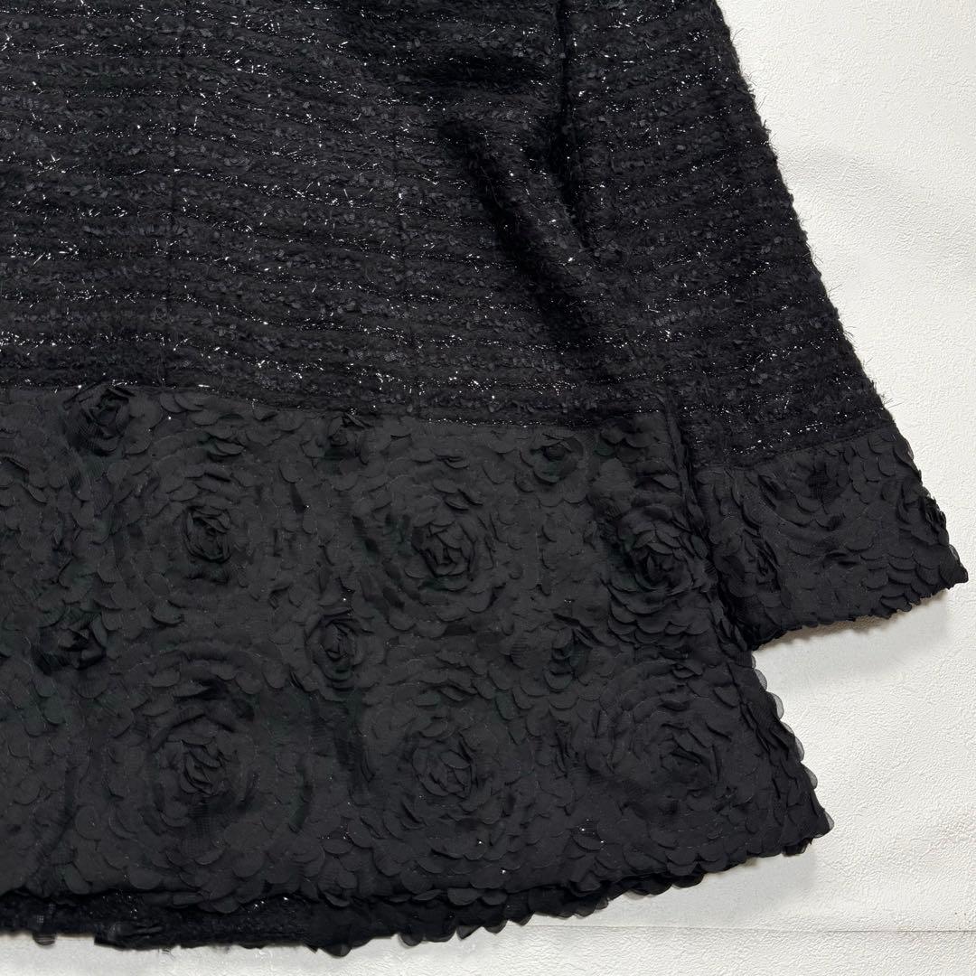 希少 大きいサイズ ノコオーノ ノーカラー ジャケット ツイード ロング 42