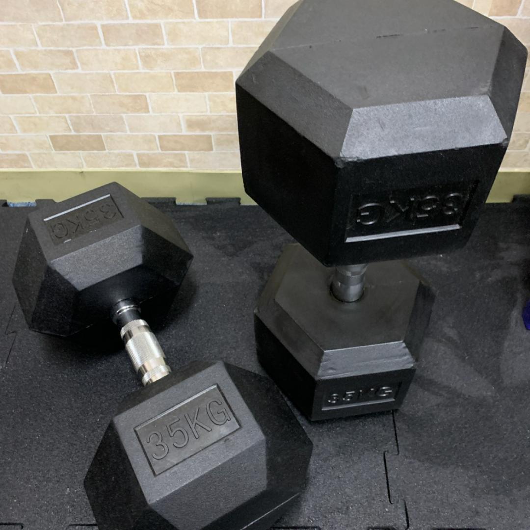 ラバー ヘックス ダンベル 37.5kg × 2個 セット