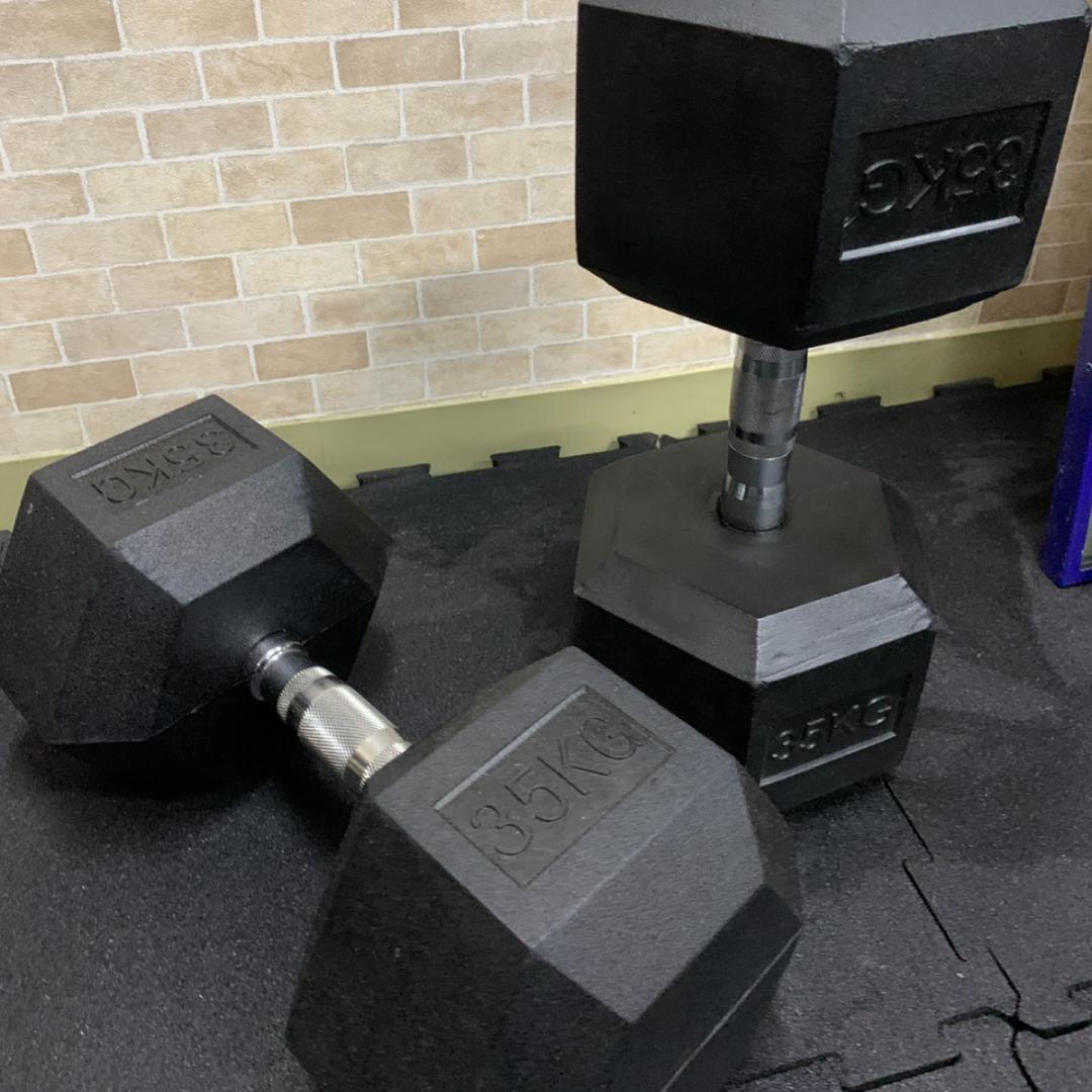 ラバー ヘックス ダンベル 37.5kg × 2個 セット