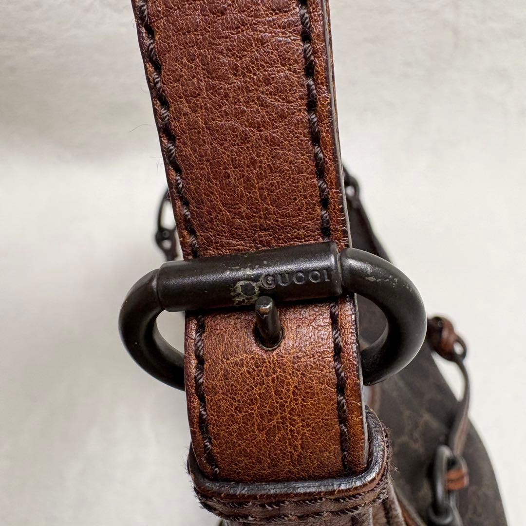 グッチ ワンショルダー ハンドバッグ GGキャンバス レザー ホースビット