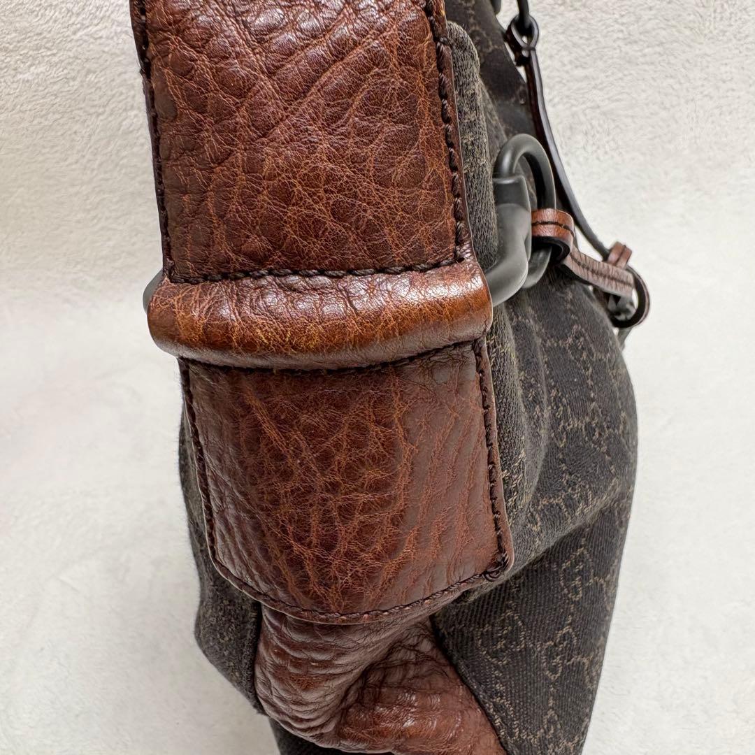 グッチ ワンショルダー ハンドバッグ GGキャンバス レザー ホースビット