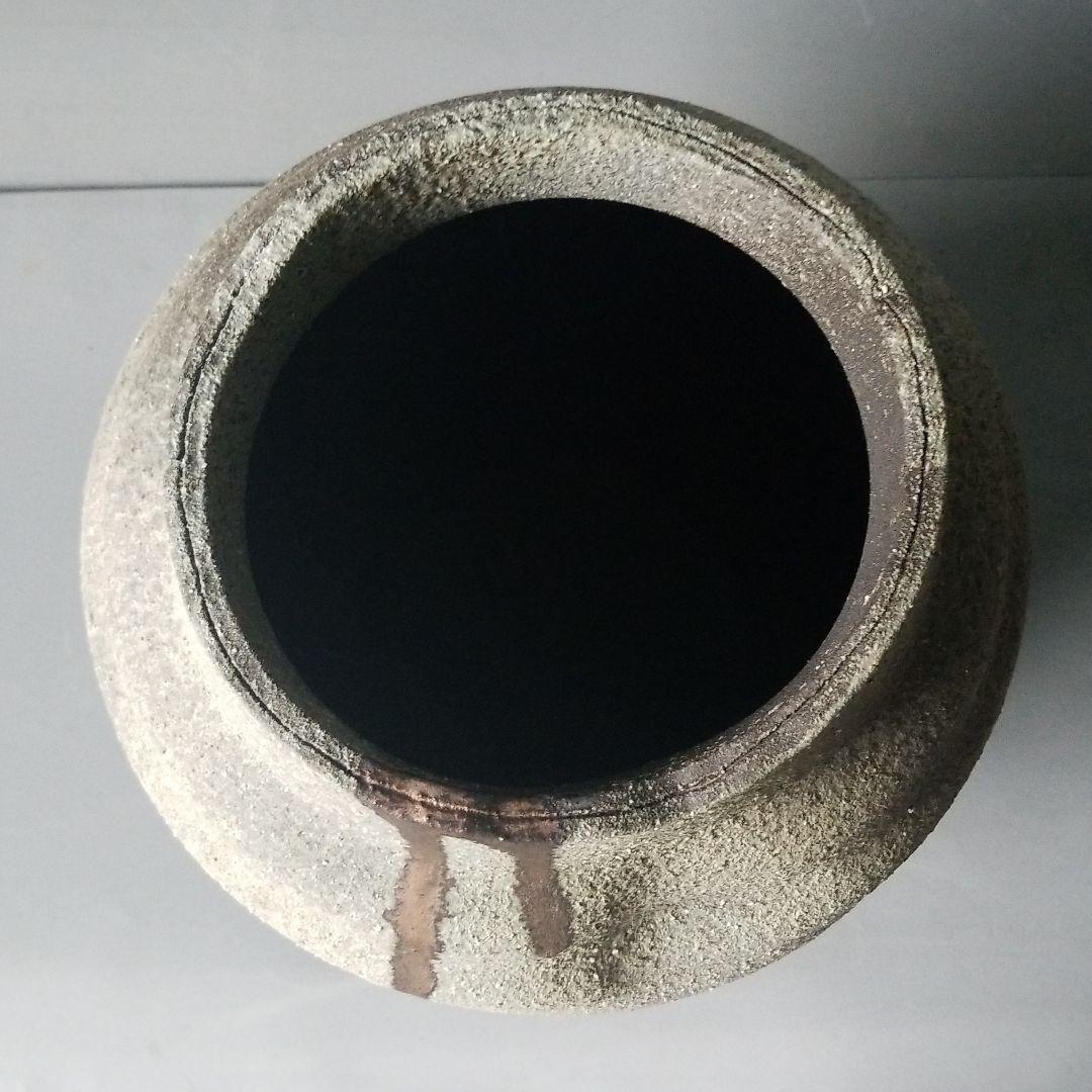 信楽焼傘立て 金彩流し壷 信楽焼 高さ４４cm