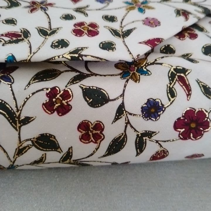 笹蔓手金更紗　数寄屋袋　京都　鈴木時代裂研究所　謹製　新品未使用品