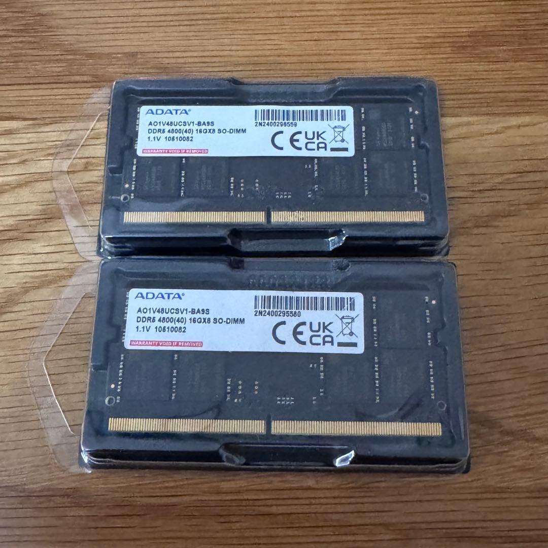 メモリー ADATA DDR5-4800 SODIMM 32GB (16GB x 2)