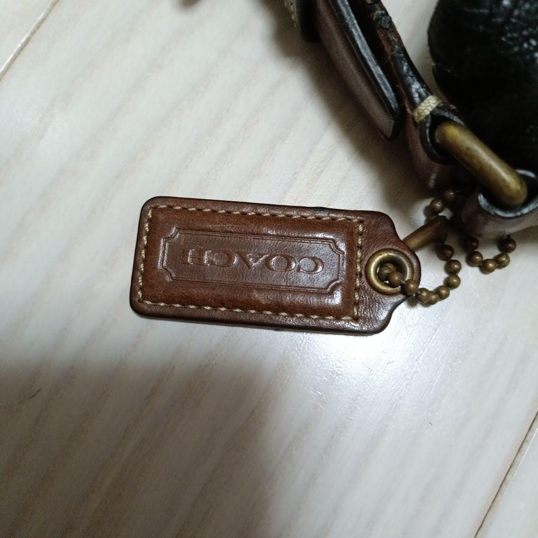 COACH/黒 レザー ショルダーバッグ