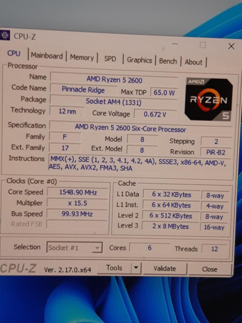 本日限定値下　自作PC　RYZEN5 2600・8GB・128GB・GTX670