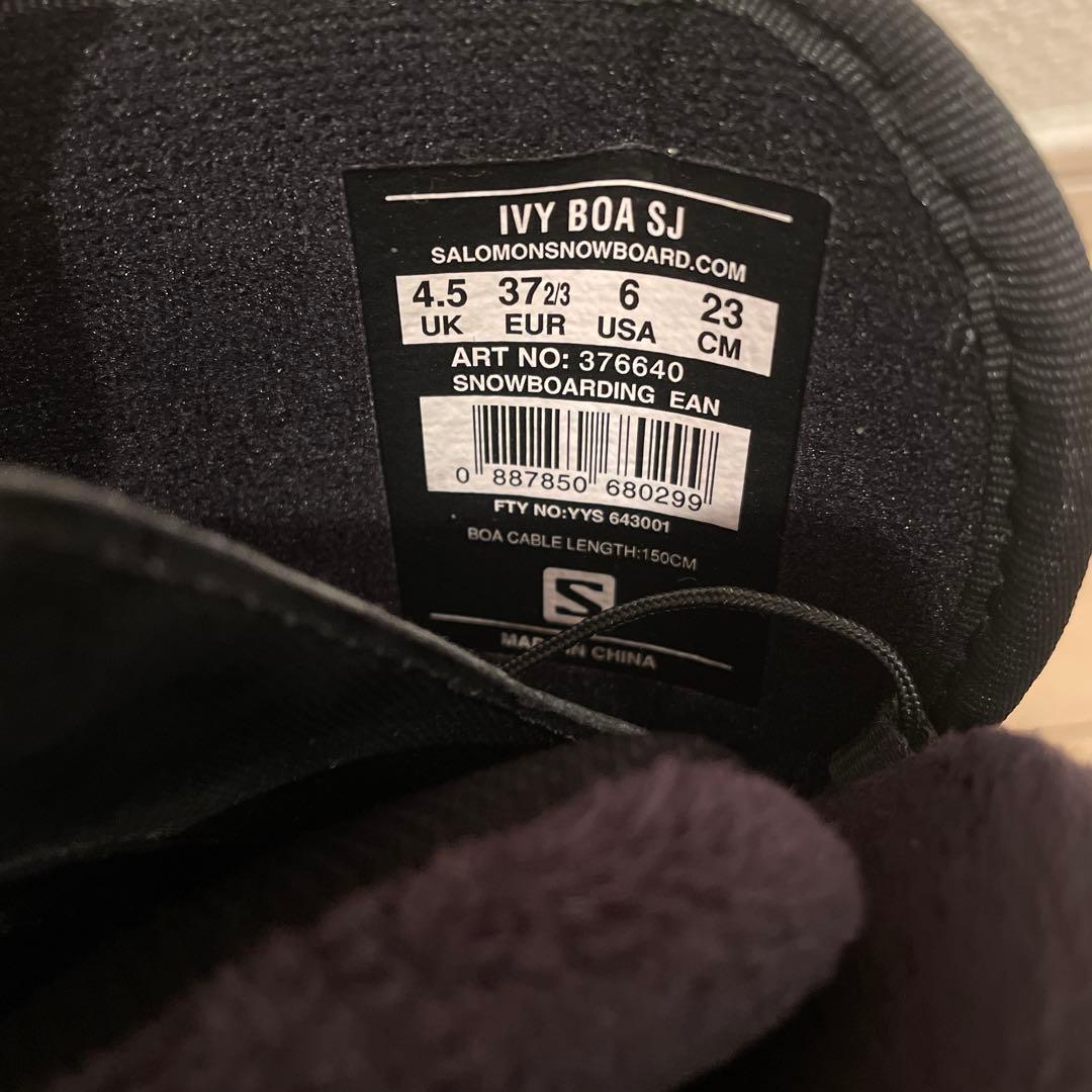 【美品】SALOMON IVY BOA SJ 23cm 紫