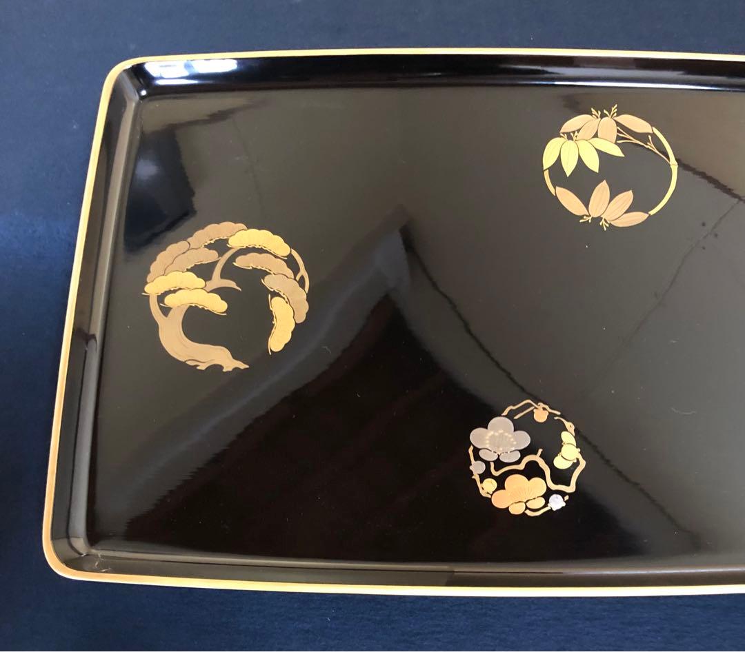 《R》輪島塗 松竹梅蒔絵 屠蘇器 五ツ揃 わじま慶塚 木箱　1f