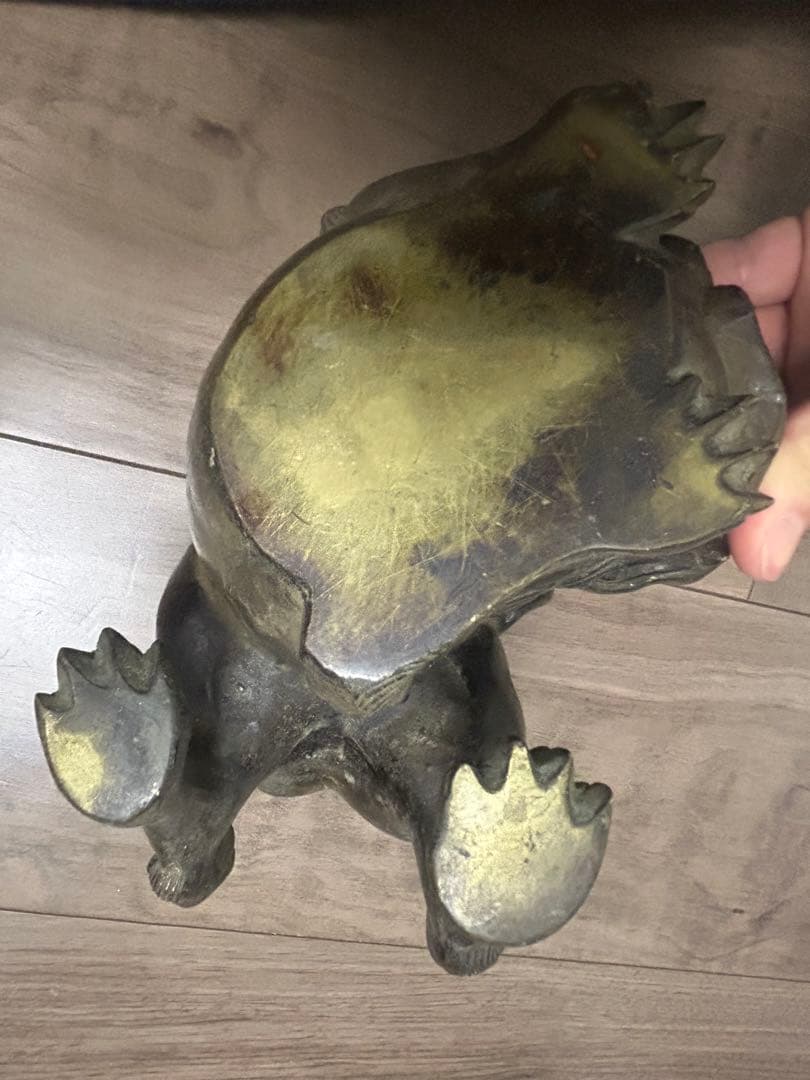 古董，古銅製，金工，獅子香炉，重1900克