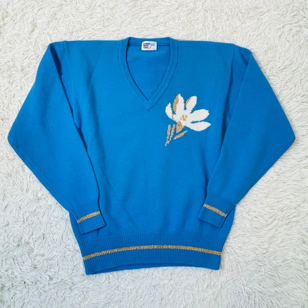 ハナエモリ HANAE MORI GOLF ウール100% ニット L 美品