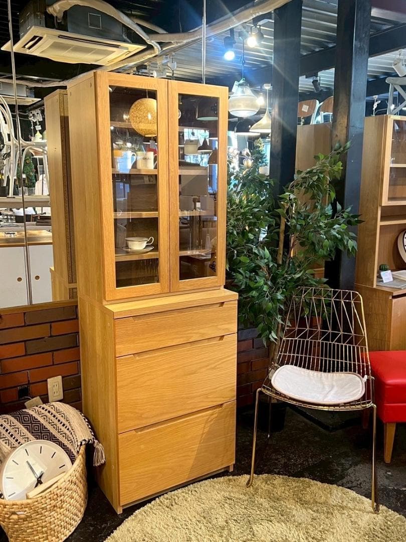 unico ウニコ ロム カップボード 食器棚 北欧スタイル シンプルナチュラル