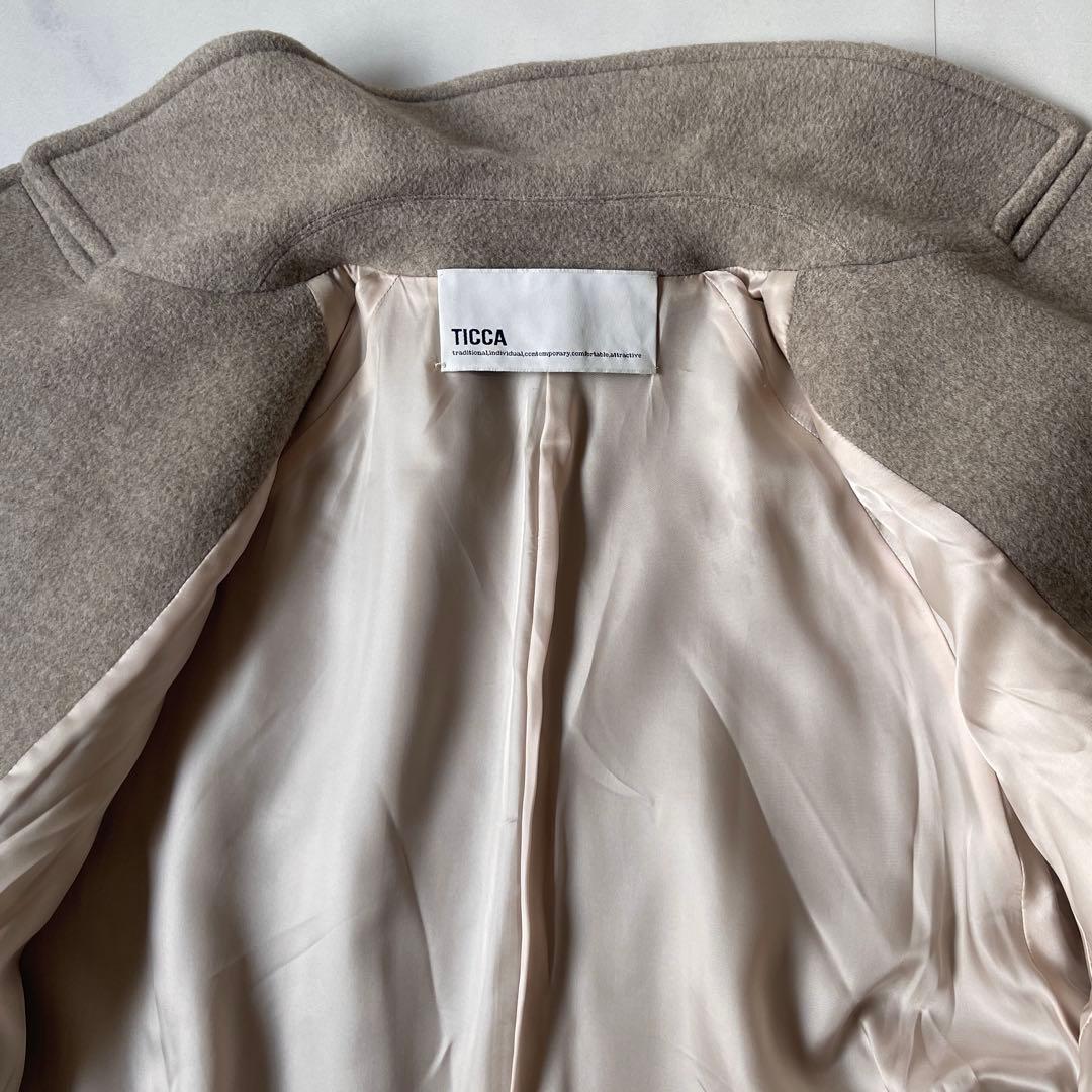 22AW ticca ティッカ ショートピーコート オーバーサイズ ベージュ F