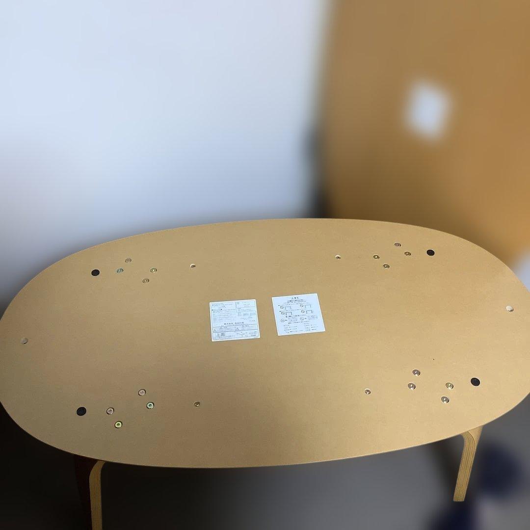 無印良品コタツ　ダイニングテーブル 1100x620x380mm オーバル型