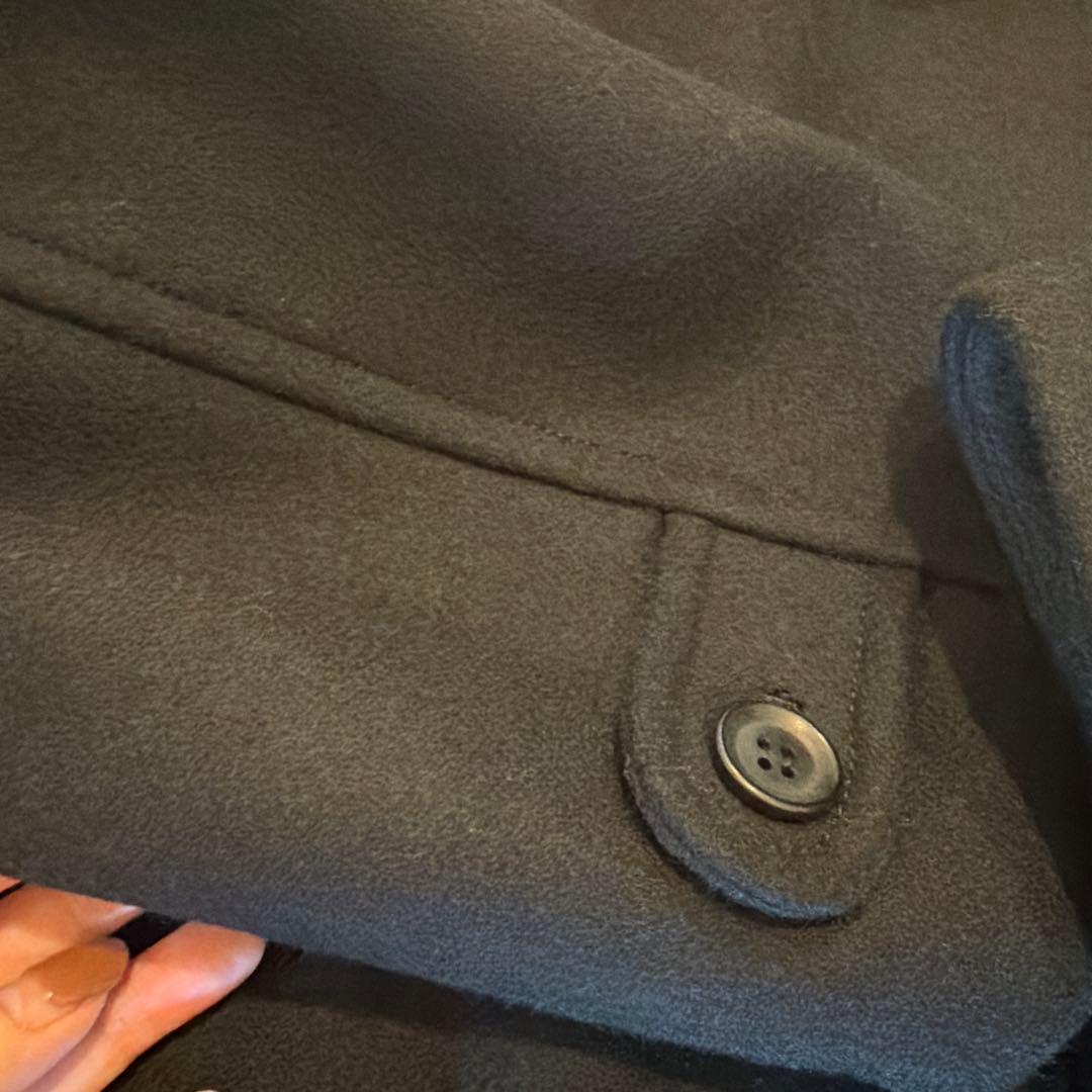 IENA LA BOUCLE ハードメルトンスタンドネックコート　BLACK