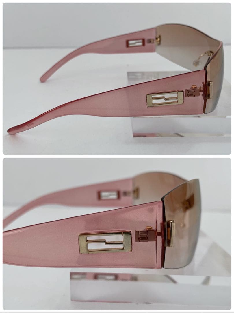 【希少品】FENDI サングラス ピンク ユニセックス ヴィンテージ シールド