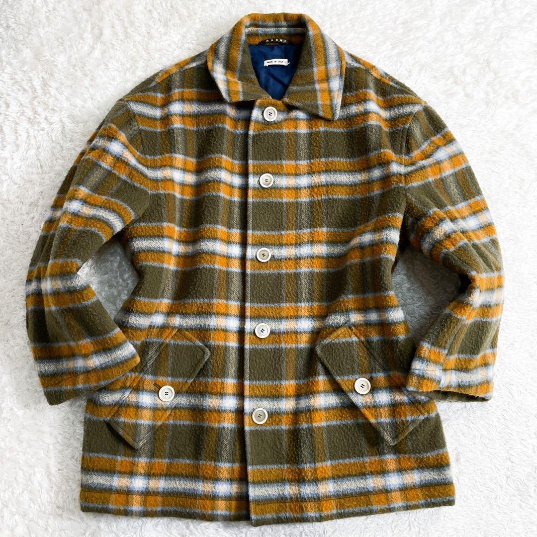 【極美品✨近年モデル】マルニ 中綿ウールブルゾン チェック 起毛感 マルチカラー