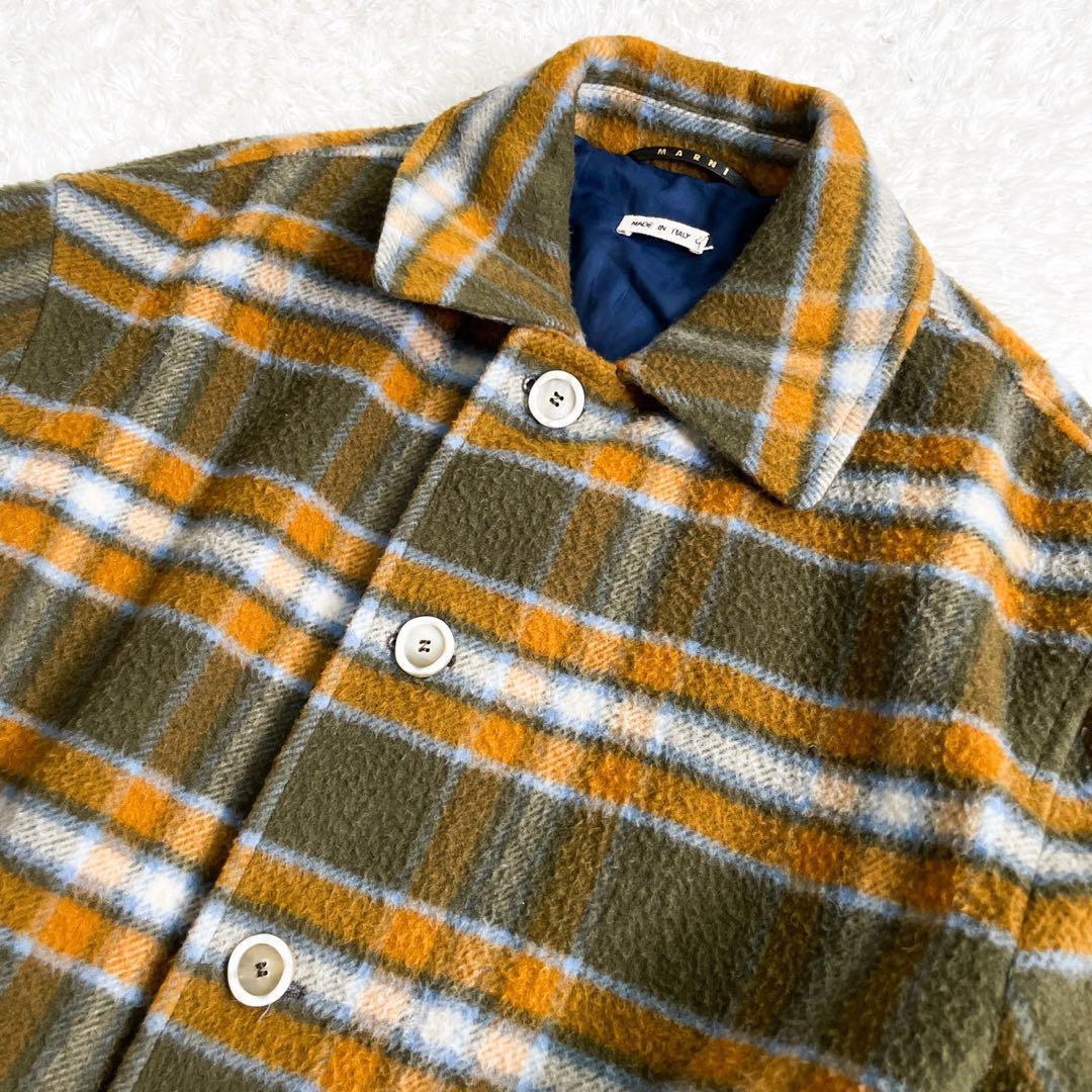 【極美品✨近年モデル】マルニ 中綿ウールブルゾン チェック 起毛感 マルチカラー