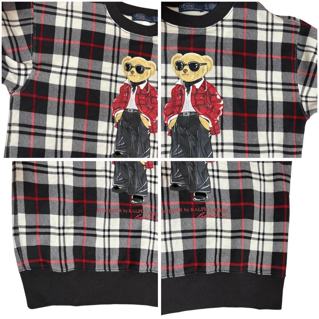 ポロ バイ ラルフローレン スウェット チェック ベロア ステッチ 刺繍 ビーズ