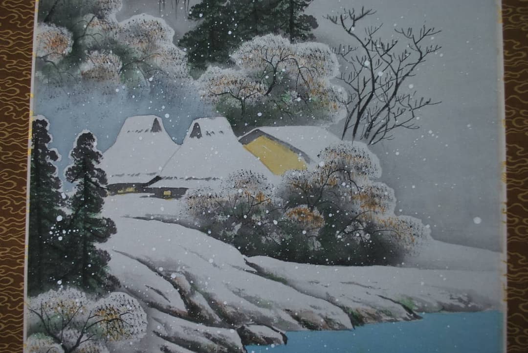 【真作】河内渓仙/春夏秋冬山水図/四幅対/掛軸☆宝船☆V-471 JM