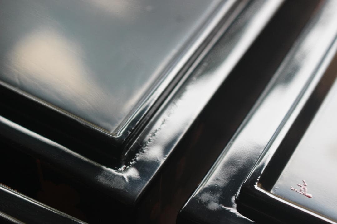 Mさま専用！上質内梨地黒漆に極上紅白梅蒔絵の映える台付五段重（検輪島塗重箱お重