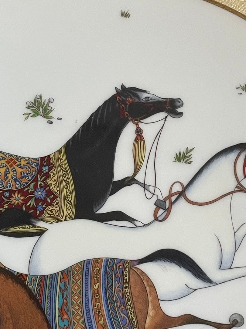 エルメス シュヴァルドリアン プレート 未使用21cm 金彩